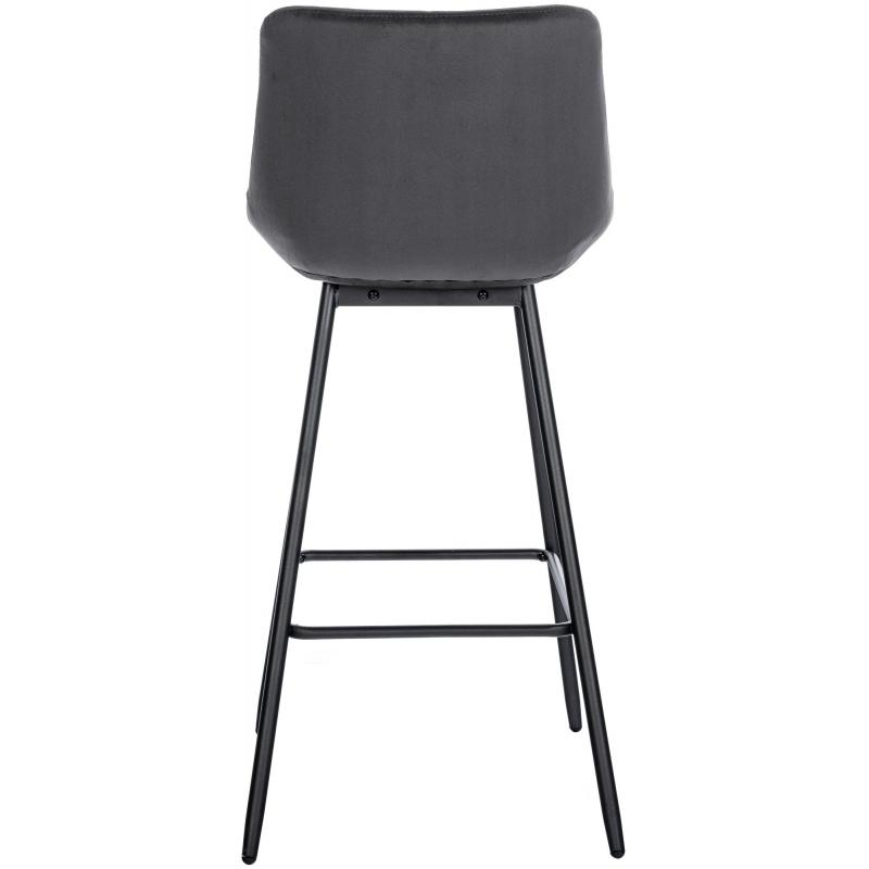 Barhocker HLO-CP336 Samt ~ dunkelgrau