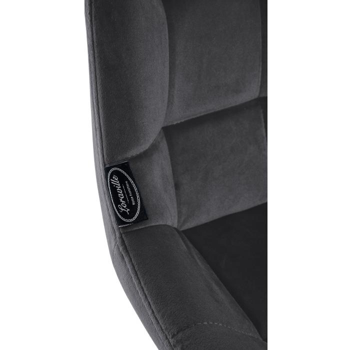 Barhocker HLO-CP336 Samt ~ dunkelgrau