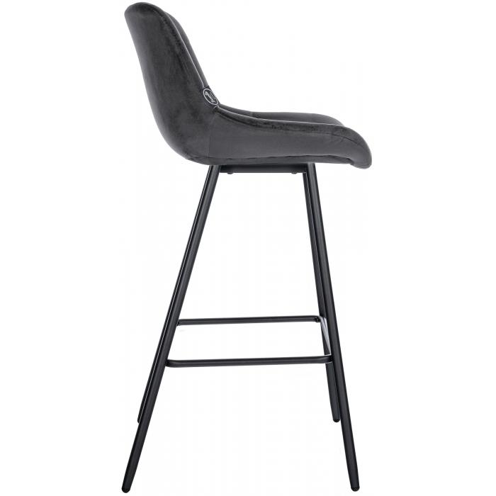 Barhocker HLO-CP336 Samt ~ dunkelgrau