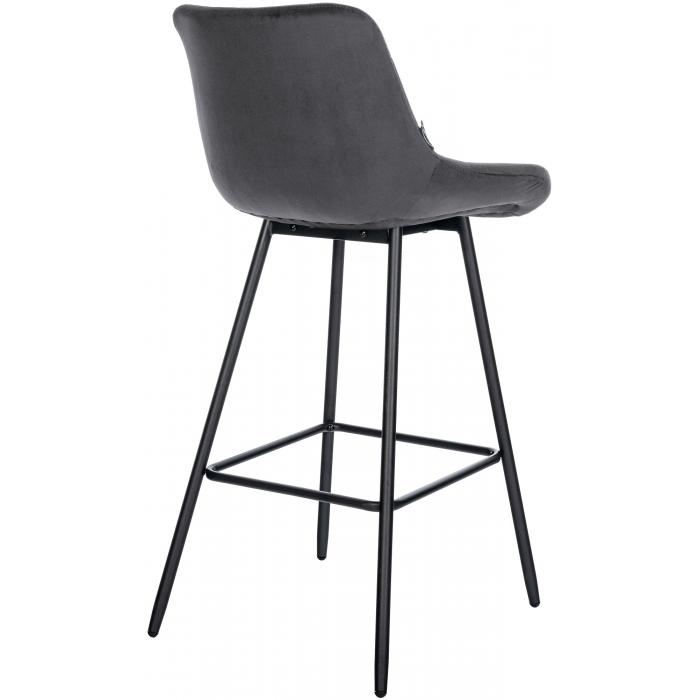 Barhocker HLO-CP336 Samt ~ dunkelgrau