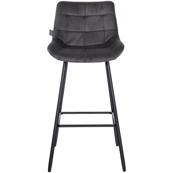 Barhocker HLO-CP336 Samt ~ dunkelgrau