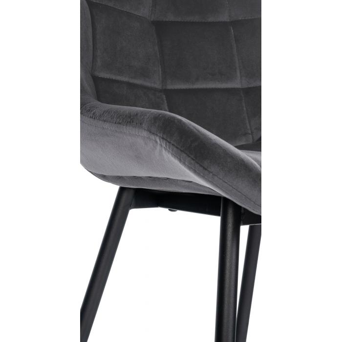 Barhocker HLO-CP336 Samt ~ dunkelgrau