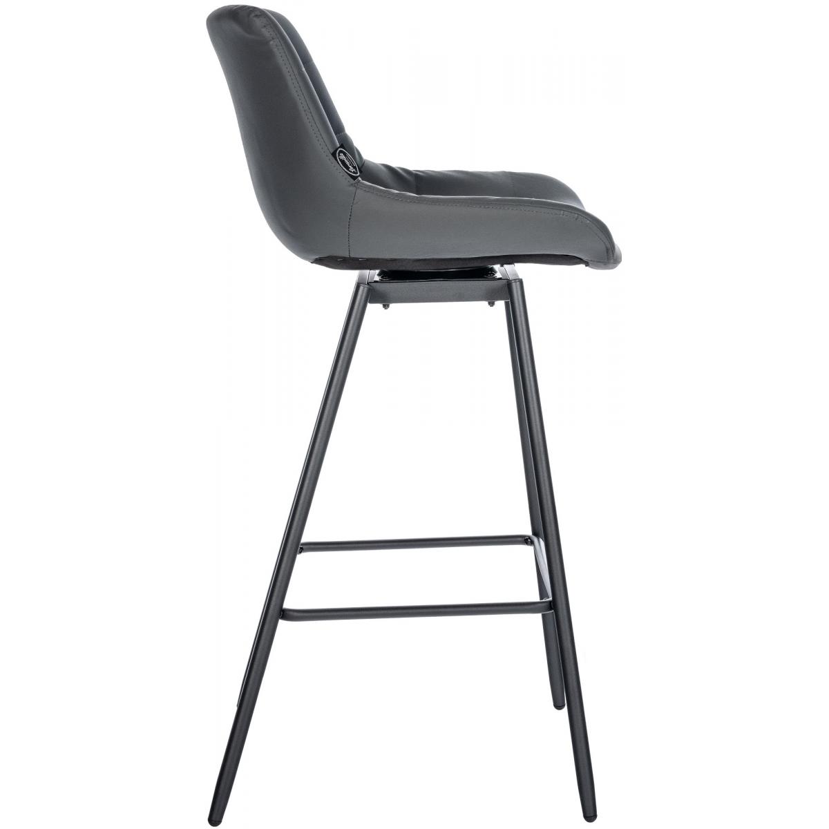 Barhocker HLO-CP335 Schwenkbar Kunstleder ~ grau