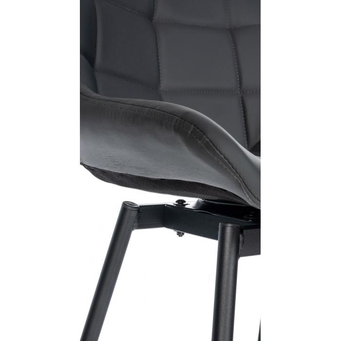 Barhocker HLO-CP335 Schwenkbar Kunstleder ~ grau