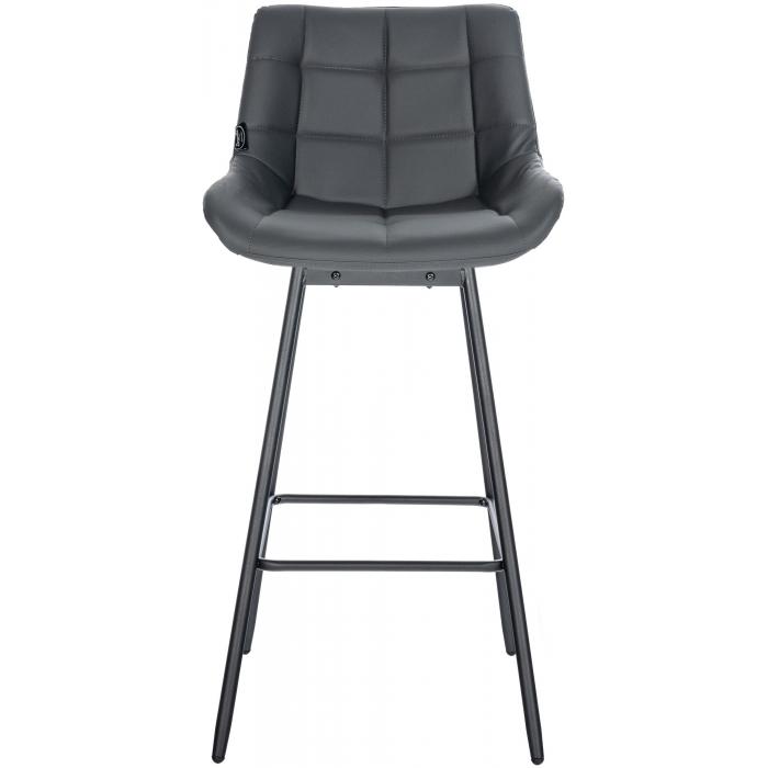 Barhocker HLO-CP335 Schwenkbar Kunstleder ~ grau