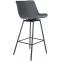Barhocker HLO-CP335 Schwenkbar Kunstleder ~ grau
