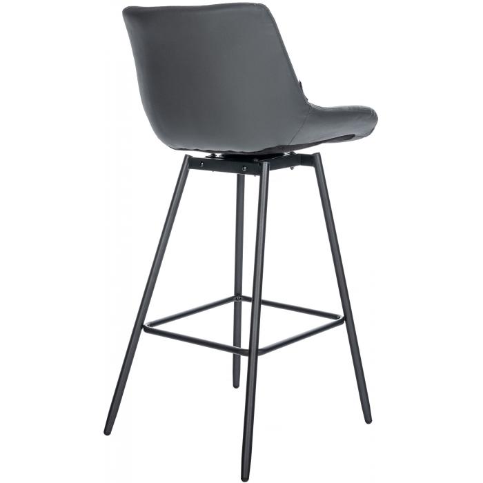 Barhocker HLO-CP335 Schwenkbar Kunstleder ~ grau