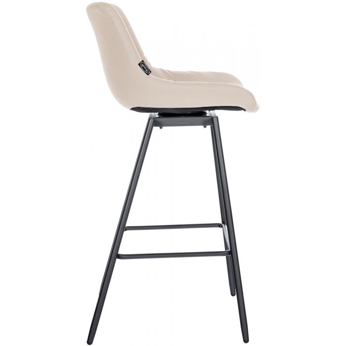 Barhocker HLO-CP335 Schwenkbar Kunstleder ~ creme