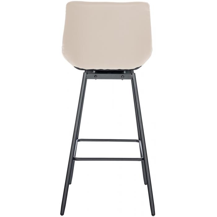 Barhocker HLO-CP335 Schwenkbar Kunstleder ~ creme