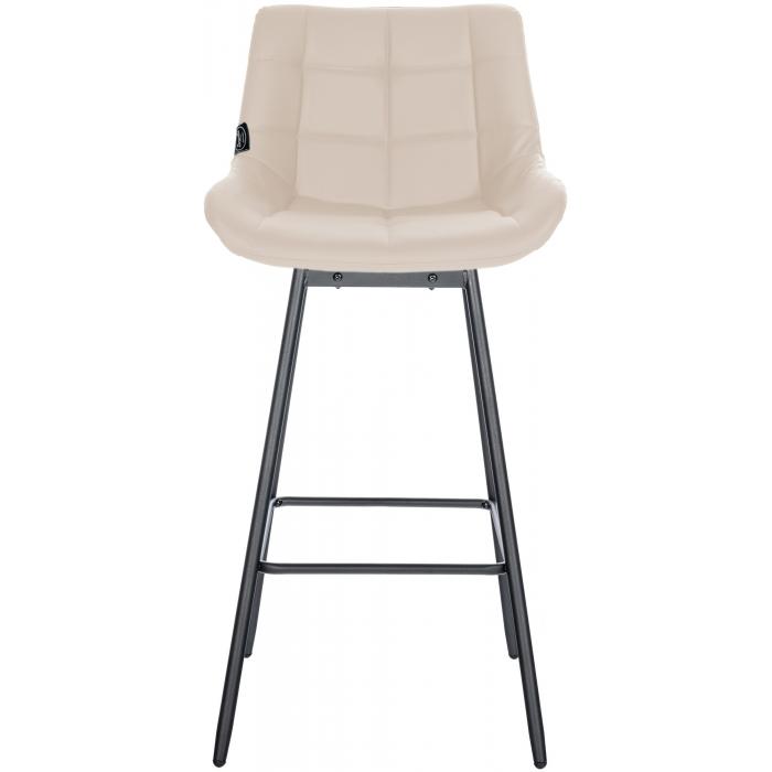 Barhocker HLO-CP335 Schwenkbar Kunstleder ~ creme