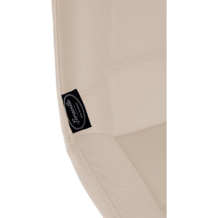 Barhocker HLO-CP335 Schwenkbar Kunstleder ~ creme
