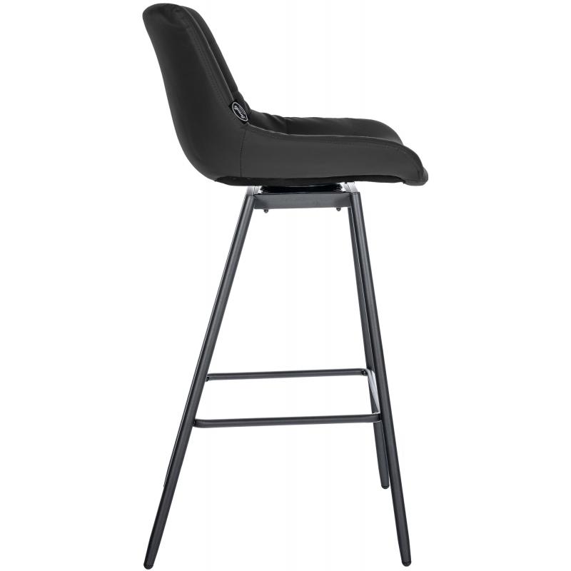 Barhocker HLO-CP335 Schwenkbar Kunstleder ~ schwarz