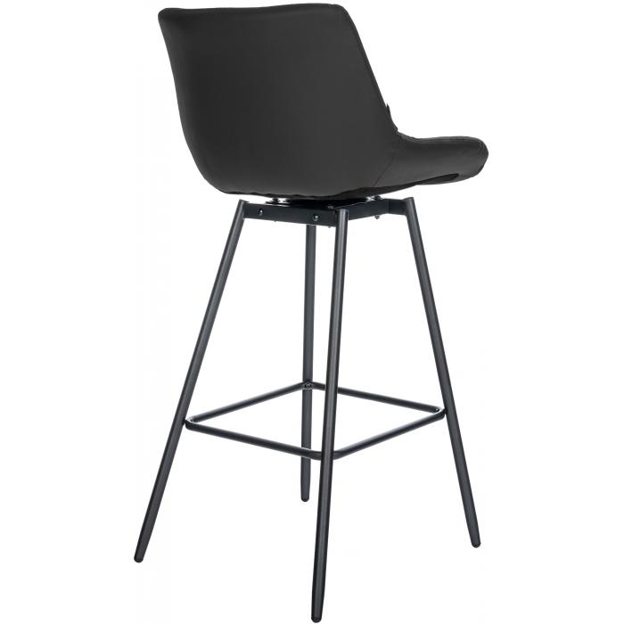 Barhocker HLO-CP335 Schwenkbar Kunstleder ~ schwarz