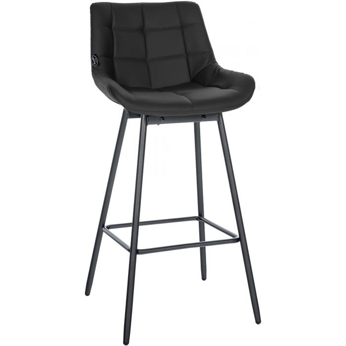 Barhocker HLO-CP335 Schwenkbar Kunstleder ~ schwarz