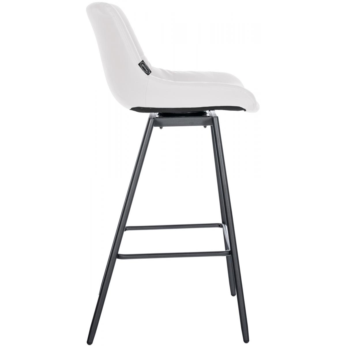 Barhocker HLO-CP335 Schwenkbar Kunstleder ~ wei