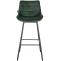 Barhocker HLO-CP336 Schwenkbar Samt ~ dunkelgrn
