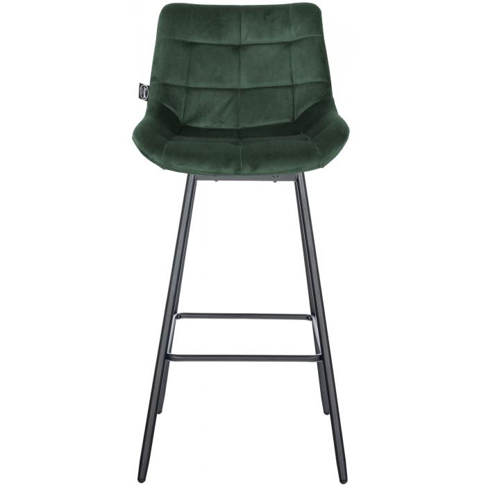 Barhocker HLO-CP336 Schwenkbar Samt ~ dunkelgrn