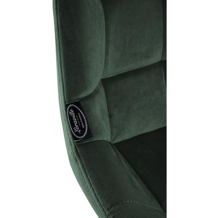 Barhocker HLO-CP336 Schwenkbar Samt ~ dunkelgrn