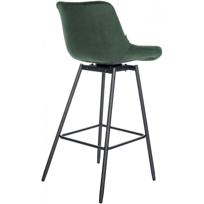 Barhocker HLO-CP336 Schwenkbar Samt ~ dunkelgrn