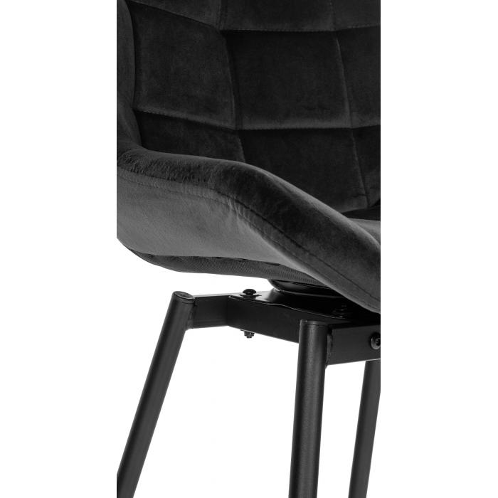 Barhocker HLO-CP336 Schwenkbar Samt ~ schwarz
