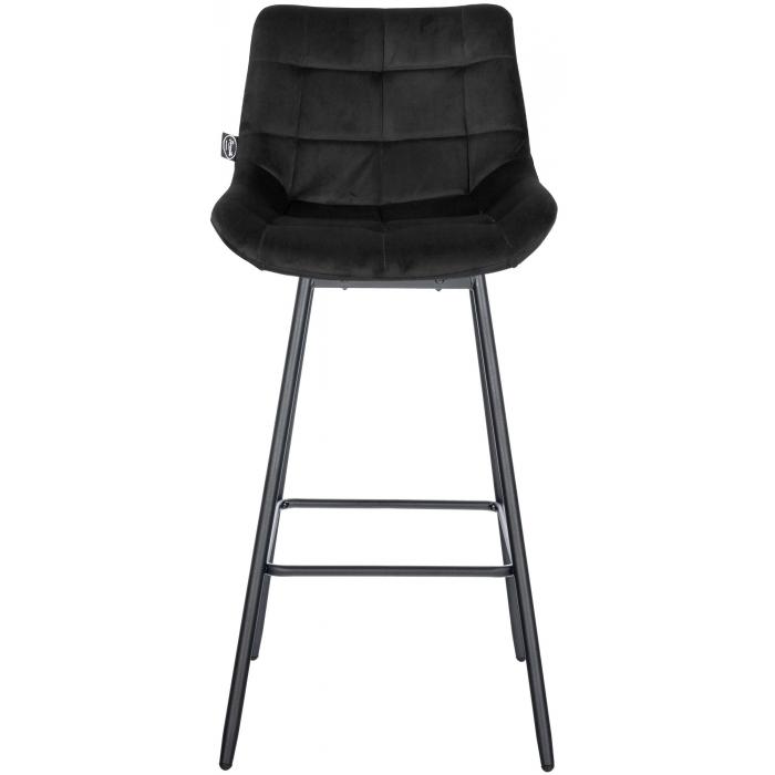 Barhocker HLO-CP336 Schwenkbar Samt ~ schwarz