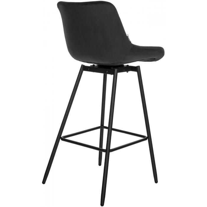 Barhocker HLO-CP336 Schwenkbar Samt ~ schwarz