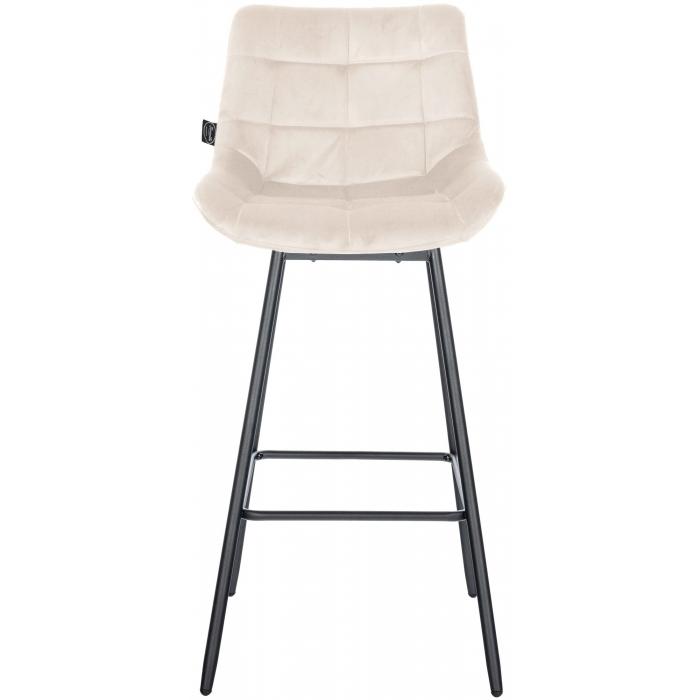 Barhocker HLO-CP336 Schwenkbar Samt ~ creme