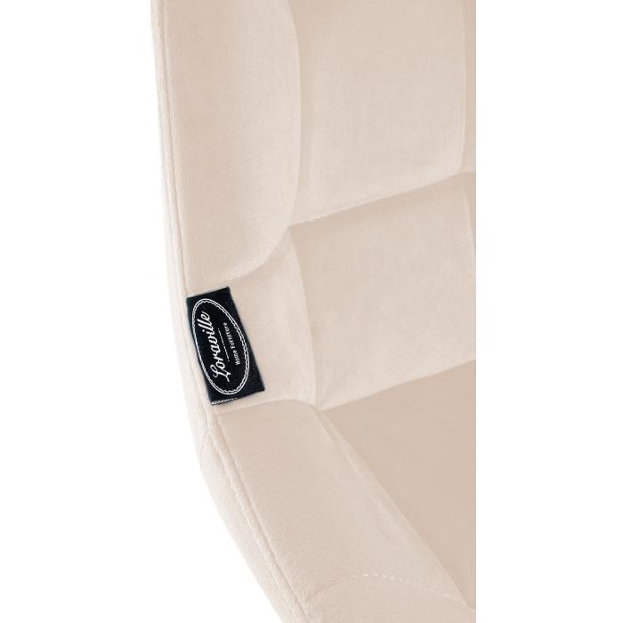 Barhocker HLO-CP336 Schwenkbar Samt ~ creme