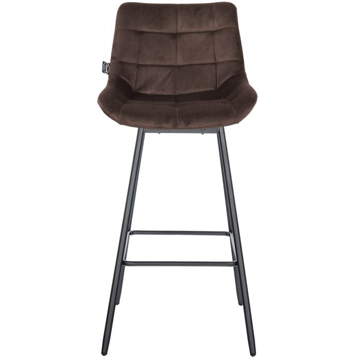 Barhocker HLO-CP336 Schwenkbar Samt ~ braun