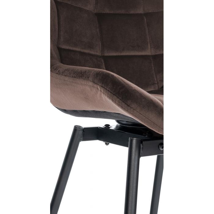 Barhocker HLO-CP336 Schwenkbar Samt ~ braun