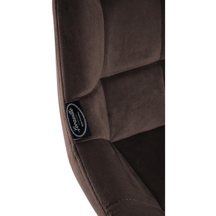 Barhocker HLO-CP336 Schwenkbar Samt ~ braun