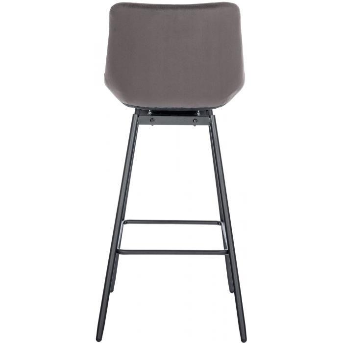 Barhocker HLO-CP336 Schwenkbar Samt ~ grau