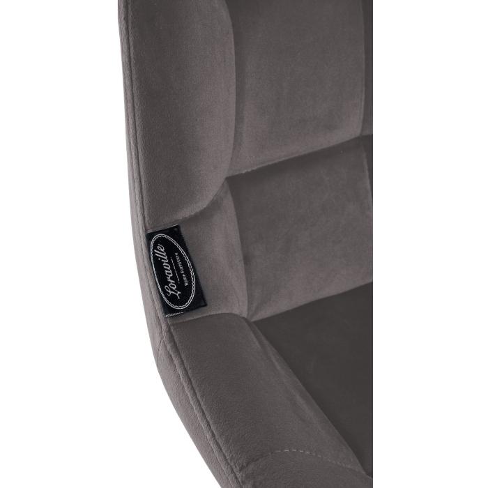 Barhocker HLO-CP336 Schwenkbar Samt ~ grau