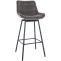 Barhocker HLO-CP336 Schwenkbar Samt ~ grau
