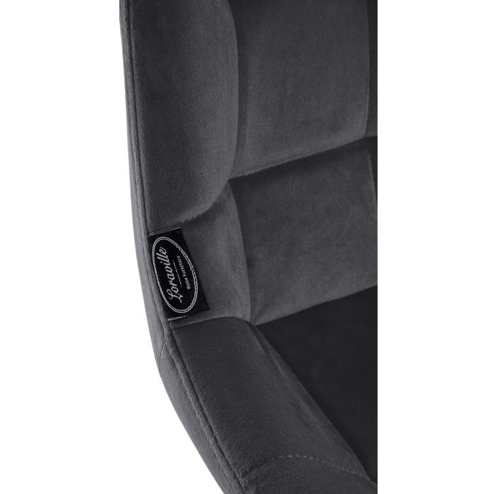 Barhocker HLO-CP336 Schwenkbar Samt ~ dunkelgrau