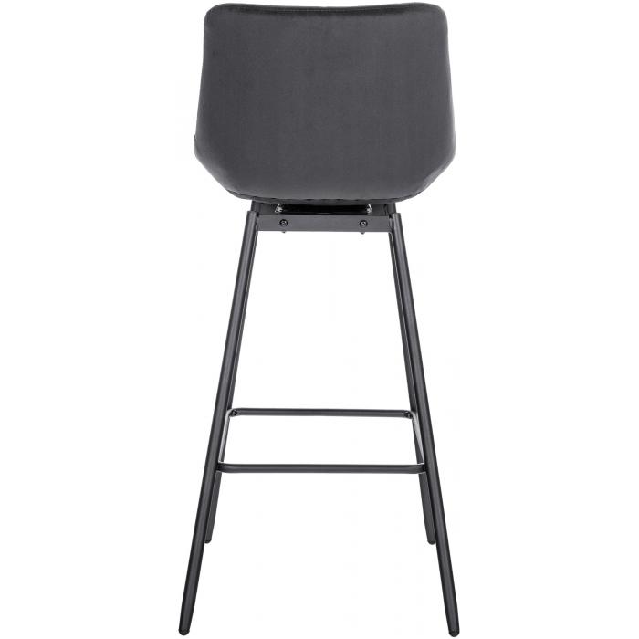 Barhocker HLO-CP336 Schwenkbar Samt ~ dunkelgrau