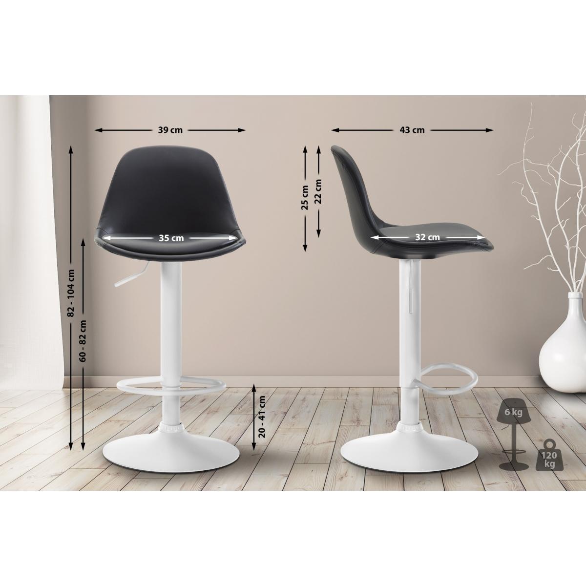 Barhocker HLO-CP24 Vollgepolstert Kunstleder wei ~ schwarz