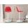 Barhocker HLO-CP24 Vollgepolstert Kunstleder wei ~ rot