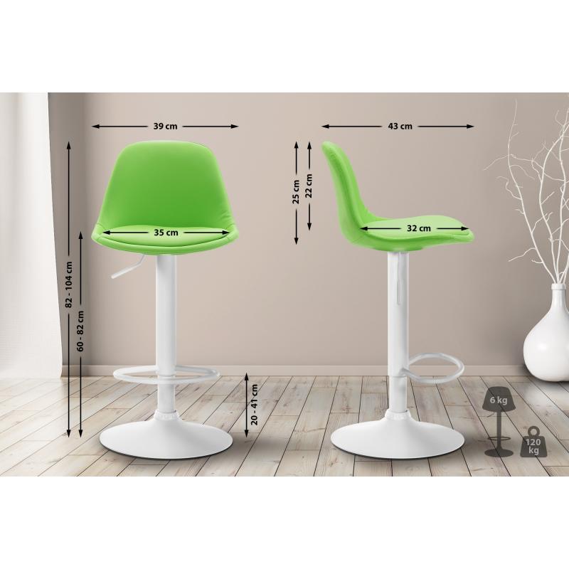 Barhocker HLO-CP24 Vollgepolstert Kunstleder wei ~ grn