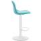 Barhocker HLO-CP24 Vollgepolstert Kunstleder wei ~ blau