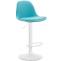 Barhocker HLO-CP24 Vollgepolstert Kunstleder wei ~ blau