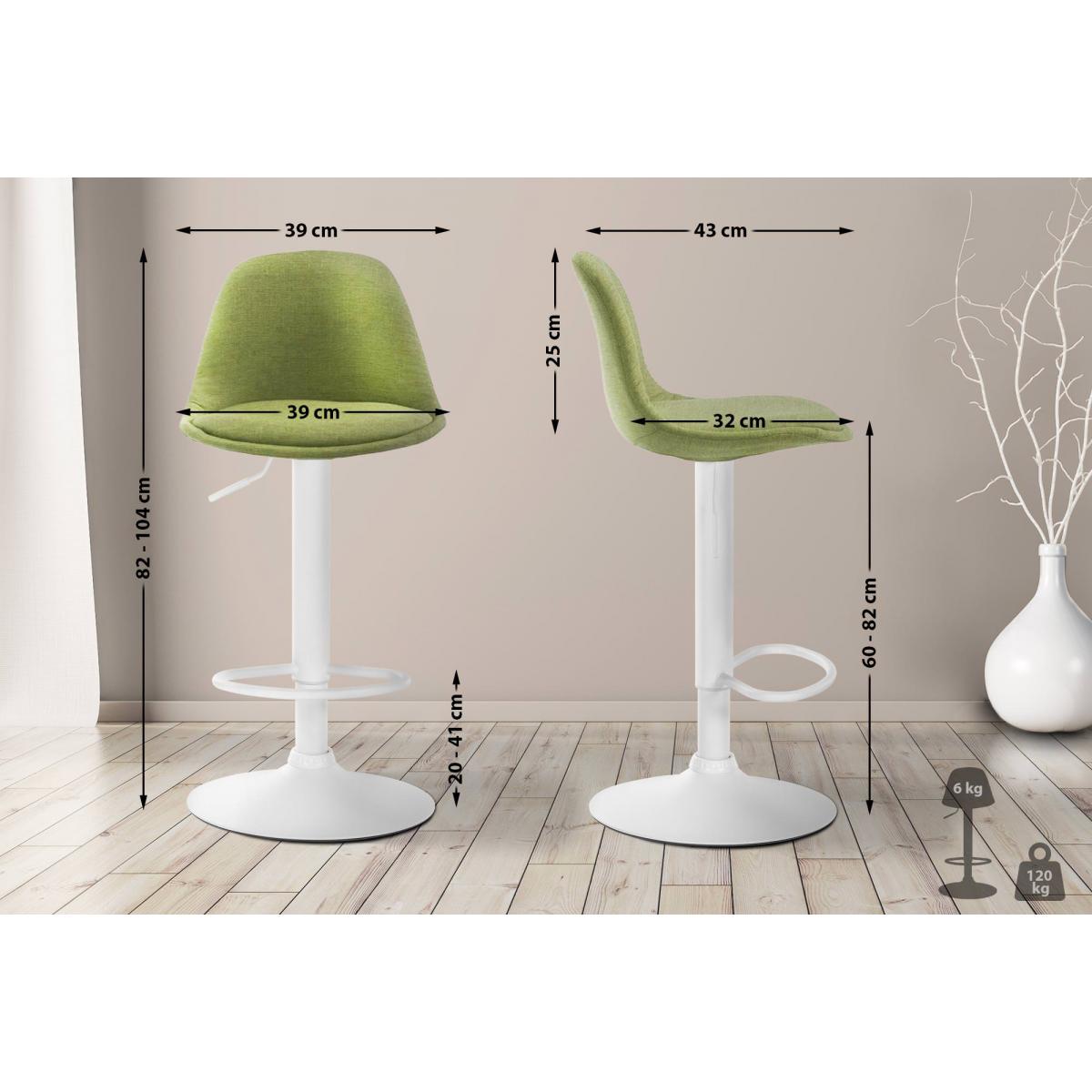 Barhocker HLO-CP24 Stoff wei ~ grn