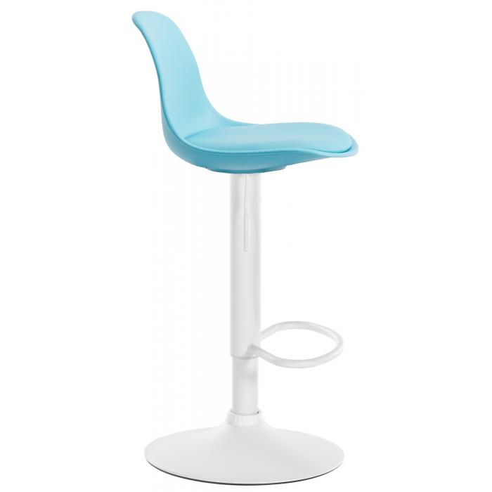 Barhocker HLO-CP24 Kunstleder wei ~ blau