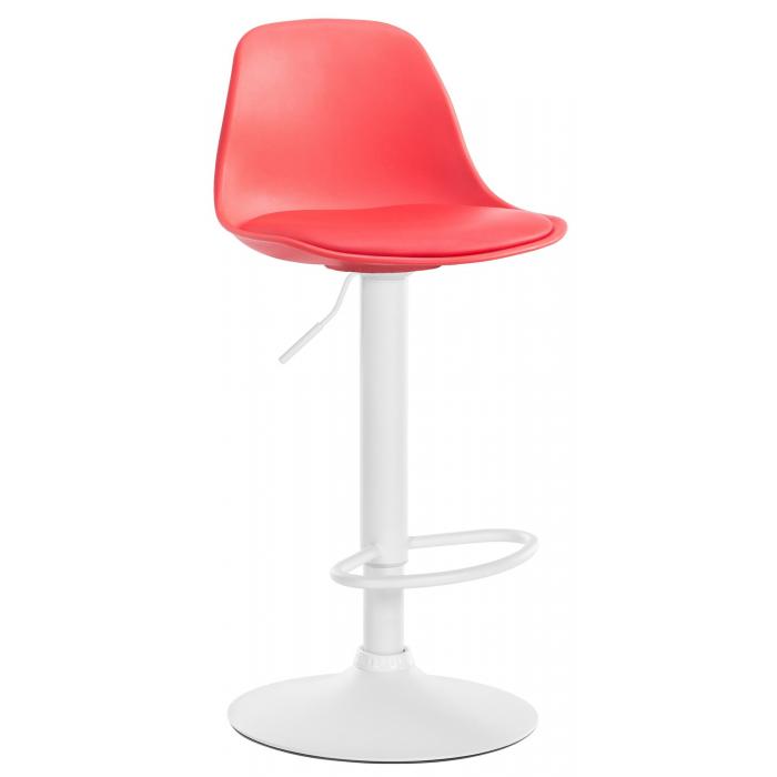 Barhocker HLO-CP24 Kunstleder wei ~ rot