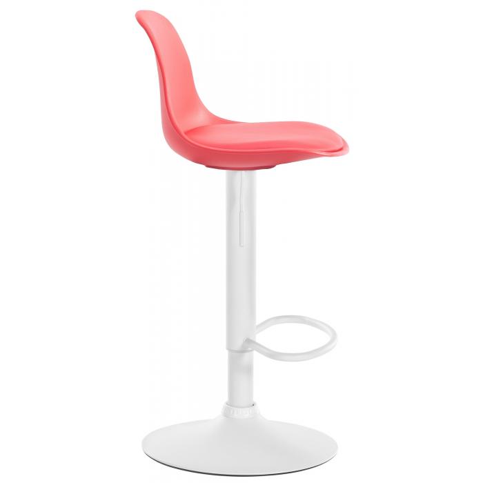 Barhocker HLO-CP24 Kunstleder wei ~ rot