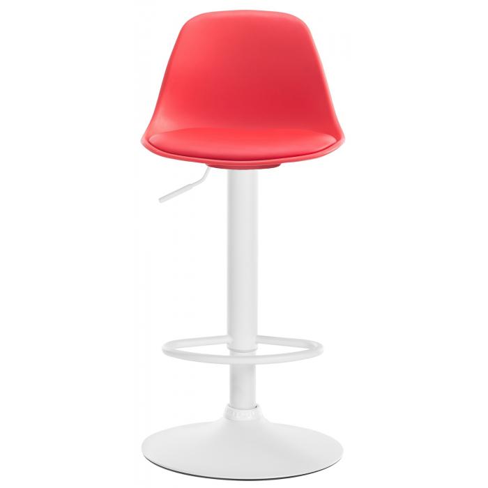 Barhocker HLO-CP24 Kunstleder wei ~ rot