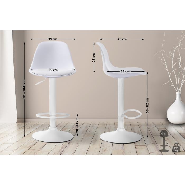 Barhocker HLO-CP24 Kunstleder wei ~ wei