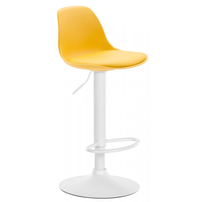 Barhocker HLO-CP24 Kunstleder wei ~ gelb