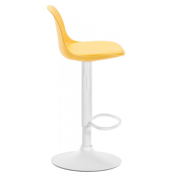 Barhocker HLO-CP24 Kunstleder wei ~ gelb