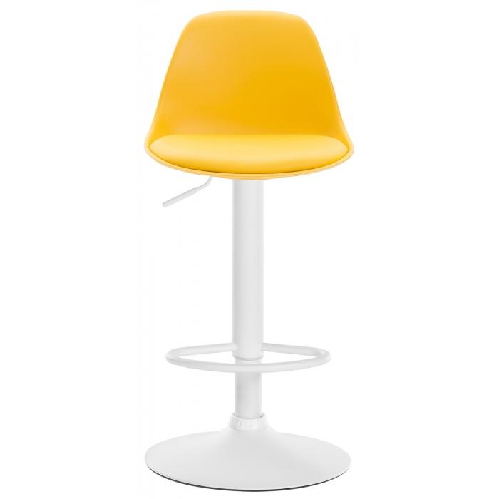 Barhocker HLO-CP24 Kunstleder wei ~ gelb